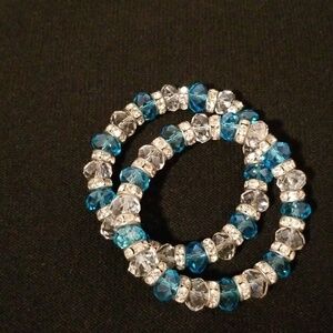NWOT Turquoise and Crystal Bracelets 1 LEFT